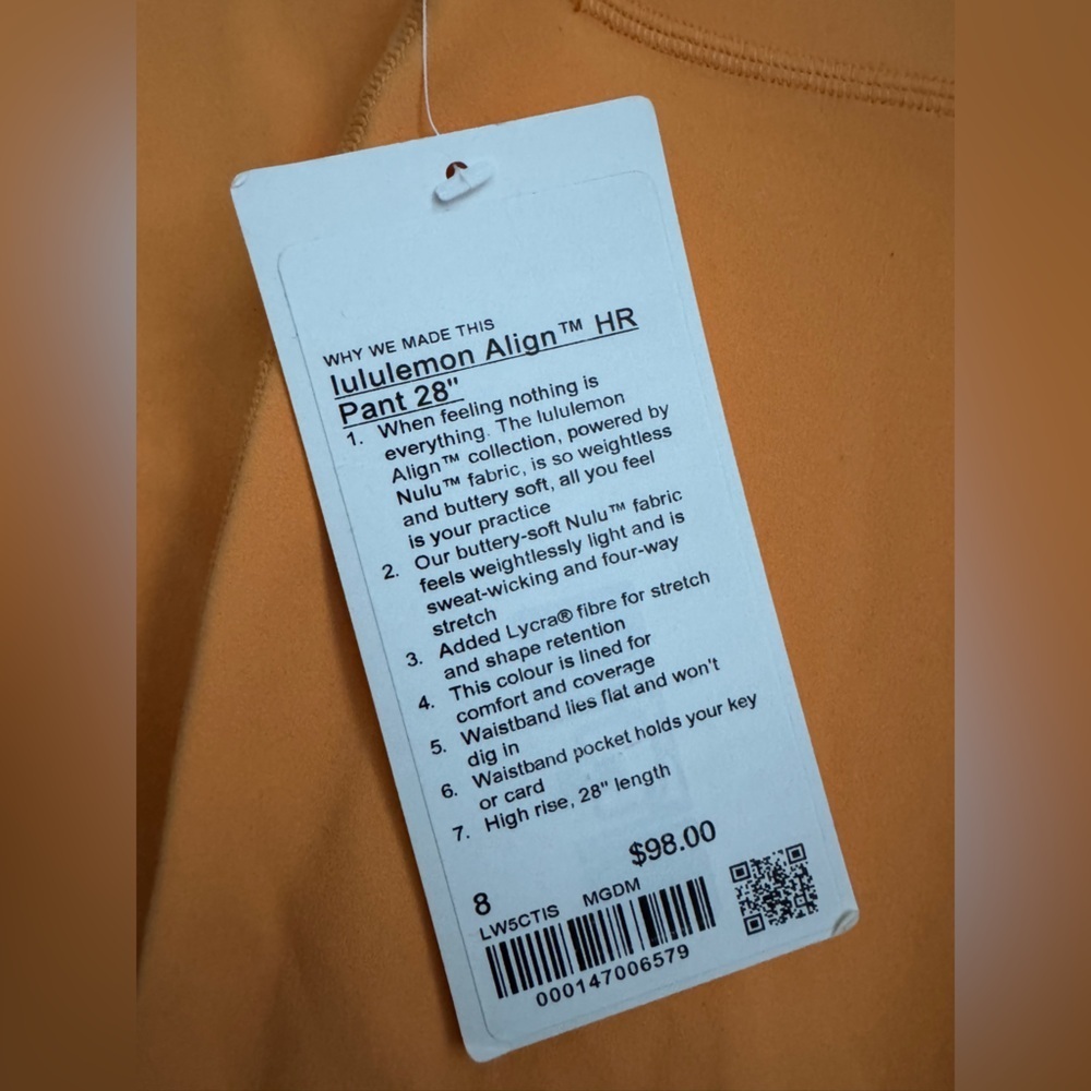 Lululemon Align High-Rise Pant 28" in Mango Dream - Picture 7 of 7